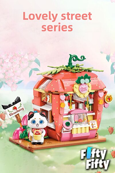 Vagonlife Cute Street Series - Strawberry Shop Toy Construction Set Ffk-28022 (350 Pieces)