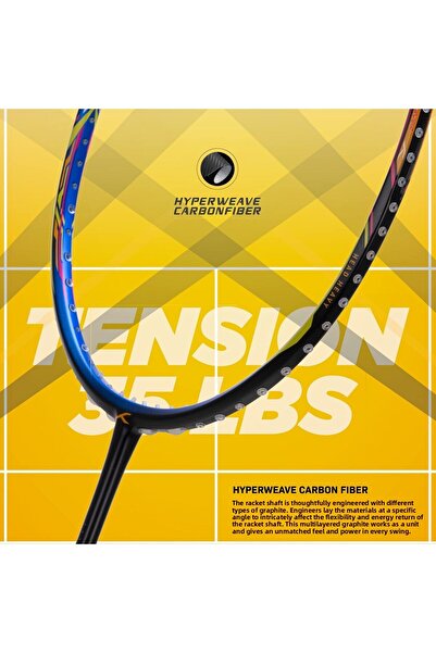 Hundred ATOMIC-X 35 SPD Carbon Fibre Strung Badminton Racket with Full Racket Cover