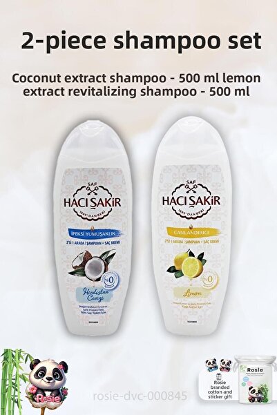 Hacı Şakir شامبو جوز الهند والليمون - 500 مل روزي