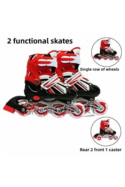 Burak Double Row Adjustable Children's Skates Red