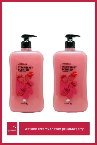 Watsons 1000 مل × 2 قطعة جل استحمام كريمي بنكهة الفراولة