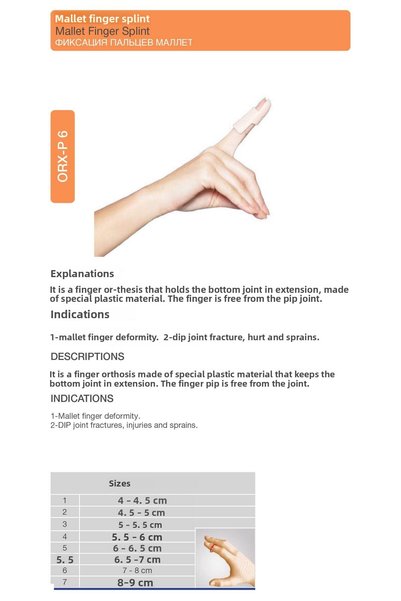 Generic Brand Mallet Finger Splint – Hammer Finger Stabilizer (Size 6) (Orx ® -P6)