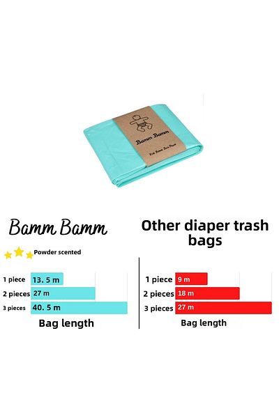 BAMM BAMM Compatible With 16L Garbage Cans Bamm Bamm 750 Pieces Baby Diapers Capacity Domestic Garbage Bag