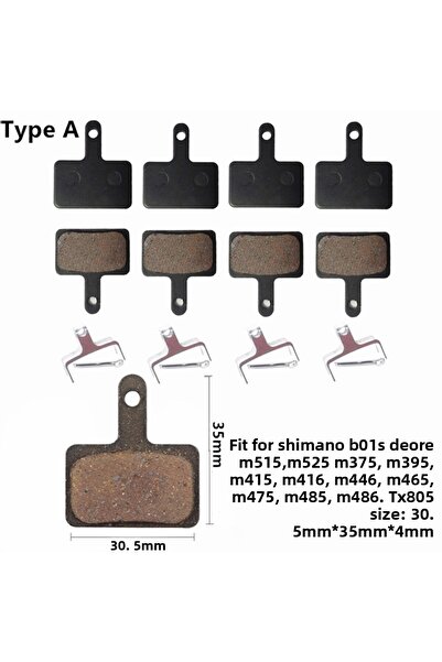 Choice Type A 4Pairs Bike MTB Semi-Metallic Disc Brake Pads For Shimano B01S ...