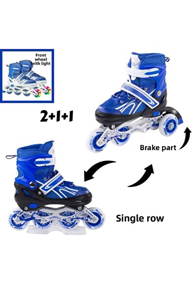 YILDIRIM OYUNCAK 2+1+1 AdjuStable LIghted ChIldren'S Skate - SIngle Row wIth SIlIcone WheelS