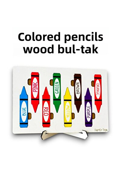 Karter İnovasyon Wooden Colored Pencils, Learn Colors, English Colors, Wooden...