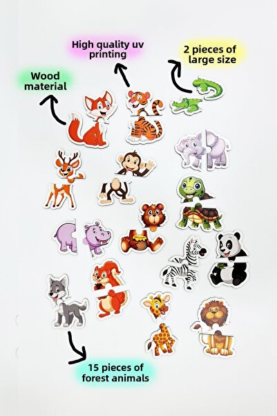 metafortoys حيوانات غابة الأطفال الخشبية