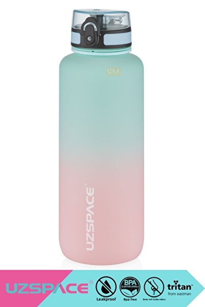 Uzspace 1500 مل جديد - زجاجة مياه تريتان تحفيزية مزدوجة اللون، مانعة للتسرب، ...