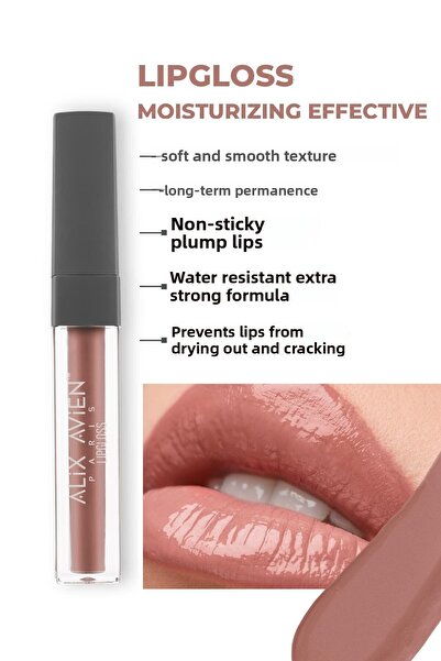 Alix Avien Lipgloss 03 Tawny Rose - Moisturizing Lip Gloss That Lasts Long, N...
