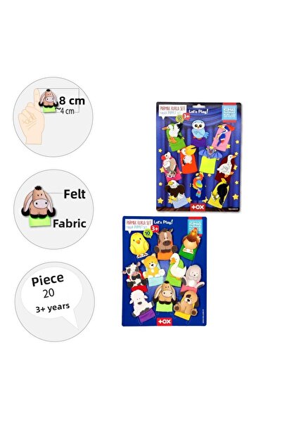 Tox 2 Set - 20 Pieces Pets and Flying Animals Finger Puppet T771 T222
