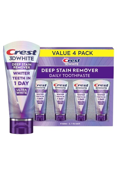 CREST 3Dwhite Brilliance Mava Eraser and Turbo Boost Space Olive Oil 4X59Gr