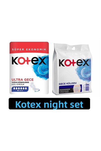 Kotex Ultra Night Sanitary Pads 16pcs + Menstrual Night Panties 2pcs