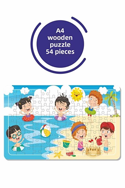 LİPYOS بازل خشبي لوقت اللعب والبحر 54 قطعة للأطفال