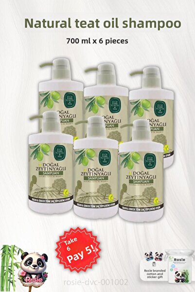 Eyüp Sabri Tuncer Eyüp Sabri Tuncer Shampoo with Natural Olive Oil - BUY 6 GET 5 700 ml and ROSIE