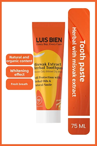Luis Bien 75 ml Whitening Toothpaste - Miswac Extract, Herbal Content, Anti-Odor