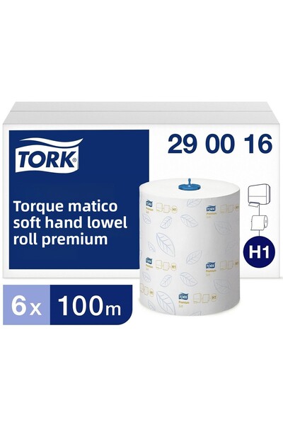 TORK ماتيك منشفة متحركة متقدمة 100 مترلفة × 6، 21 سم، 100% سليلوز (290016)