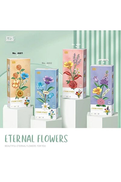 Loz Eternal Flowers Piece Making Kit – Rose, Hibiscus, Lavender and Daisy (574 Pieces)