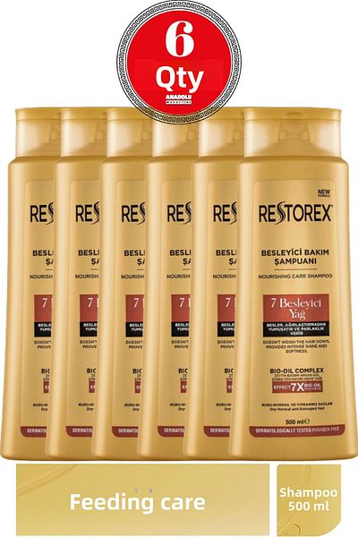 Restorex 7 Nourishing Oil Care Shampoo - 500 Ml 6 Pieces