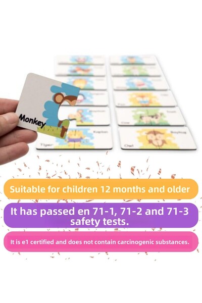 Hopiers Montessori Wooden Matching Cards / Educational, Instructional and Safe Game Set for Ages 1+