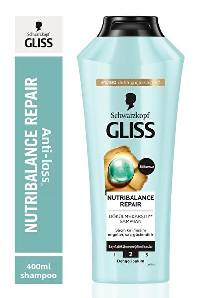 Gliss Nutribalance Repair - 400 ml Anti-Hair Loss and 200 ml Leave-In Liquid Conditioner