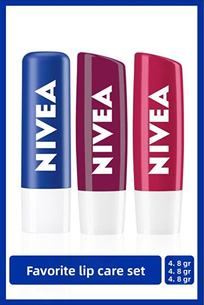 NIVEA Original Care Colorless Lip Care Cream 4.8Gr, Blackberry Lip Gloss and ...