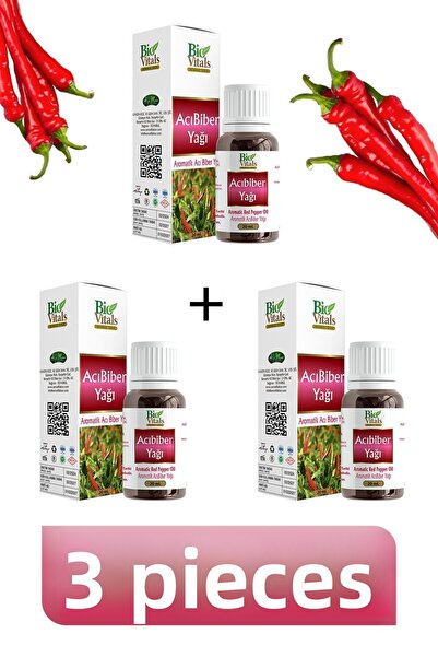 Bio Vitals 20 مل 3 قطع زيت الفلفل الحار