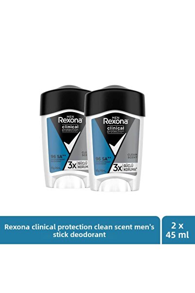 Rexona Bărbați Clinical Protection Erkek Stick Deodorant Clean Scent 3x Güçlü...