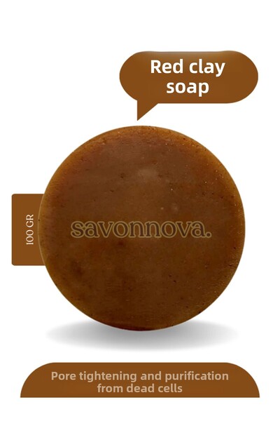 Kozmetigo Red Clay Soap Natural and Additive-Free Soap 100 GR