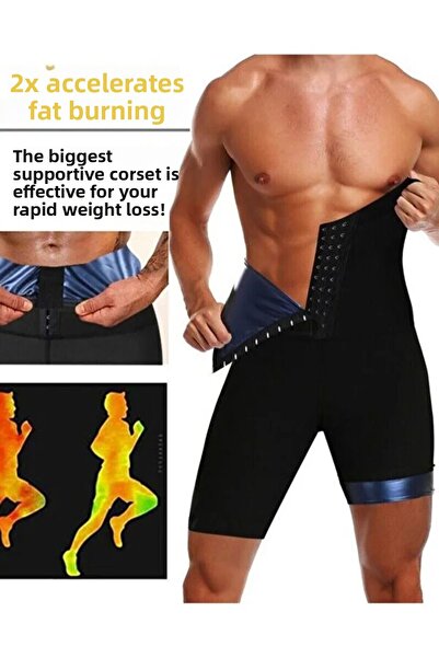 Sh Mağazacılık Sauna-Shorts High Waist Agraph Sauna Unisex Thermal and Sports Shorts