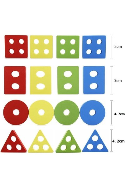 SAMTOYS Wooden Educational Geometric Shapes Placement Game