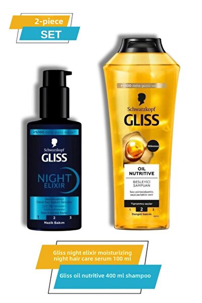 Gliss Night Hair Care Serum - Night Elixir 400 ml Oil Nutritive Shampoo