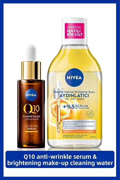 NIVEA Q10 Anti-Wrinkle Dual Action Skin Serum 30ml, Brightening Micellar Make...