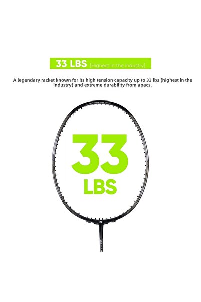 Apacs Z-ziggler Lite Unstrung Badminton Racket | 33lbs | 76g | Slim Shaft | Full Cover | Grey