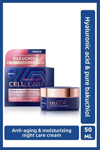 NIVEA كريم ليلي مضاد للشيخوخة ومرطب من سيلولار باكوتشيول 50 مل