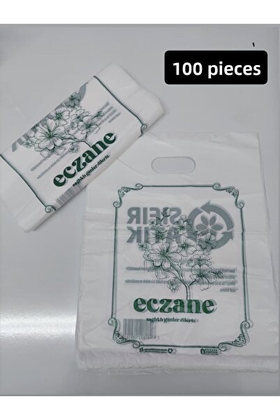 Onbir Tedarik 30X40 cm Large Hand-Held Bag Green Pharmacy Printed (No:2) - Pa...