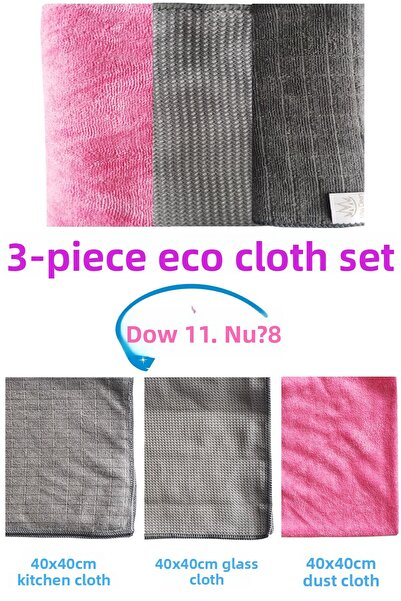 SİHİRLİ MOP Set of 3 Eco Microfiber Cleaning Cloths