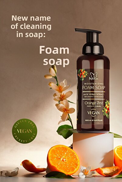 Papilion صابون رغوي 500 مل مستخلص الصبار بنكهة قشر البرتقال نباتي