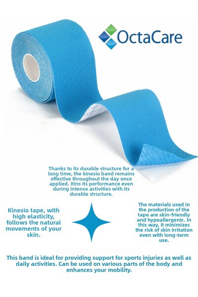 Octacare Sports Tape 5 Meters X 5 cm for Face Area Blue