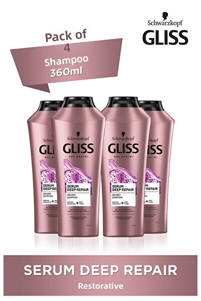 Gliss Serum Deep Repair - 360 Ml Repairing Shampoo, 4 Pieces