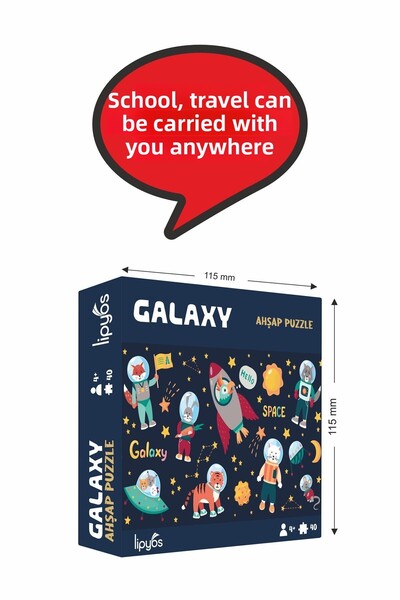 LİPYOS I and my friends in space 40 Piece Mini Wooden Puzzle
