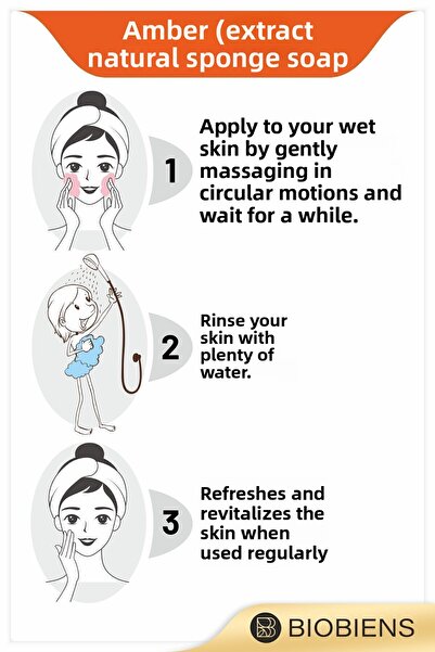 Biobiens الاستحمام بخلاصة العنبر وصابون إسفنجي طبيعي خاص للبشرة