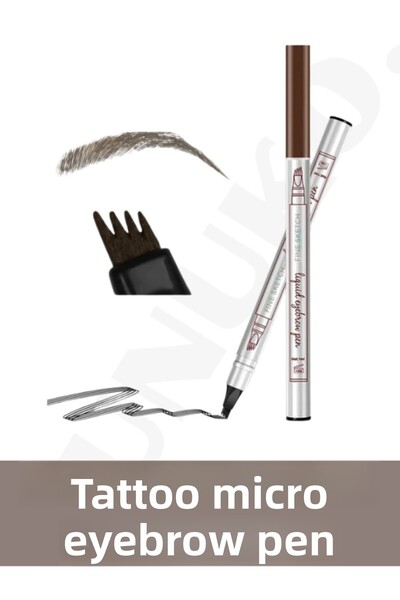 NUNUKO Tattoo Eyebrow Pen Dark Brown - Permanent and Waterproof Waterproof