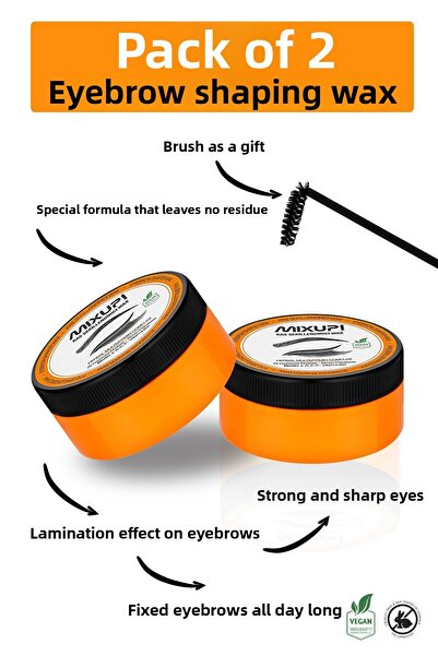 Mixup مجموعة 50 مل مكونة من قطعتين لتصفيف الحواجب وشمع الترقق