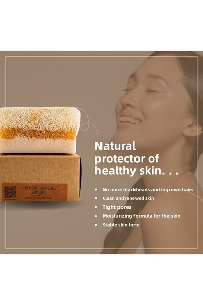 dionesse 2 Pack Pumpkin Fiber Honey Donkey Milk Soap 130 Gr - Nourishing and Handmade Soap