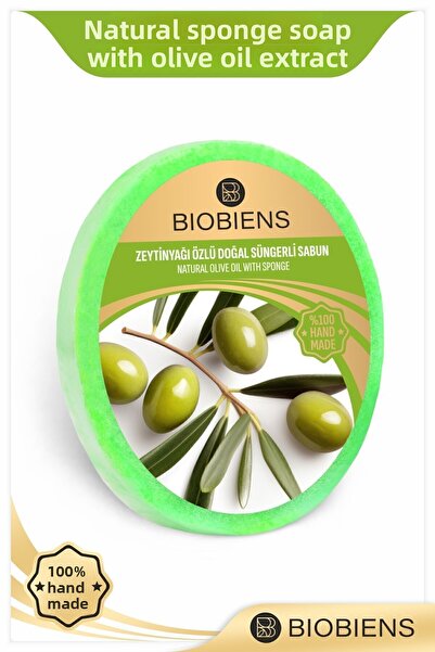 Biobiens دش بخلاصة زيت الزيتون وصابون إسفنجي طبيعي خاص للبشرة