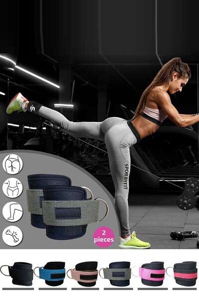 Spor Byfit Curea pentru gleznă cu inel în D, aparat de tracțiune cu greutăți ...