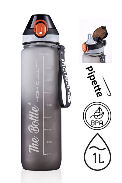 Comprox Motivational Luxury Water Bottle 1LT Water Bottle with Straw 1000ml HQ POLYCARBON Sports Gym Water Bottle BPA Free
