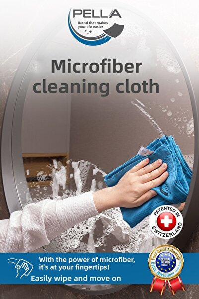 Pell By Erwa Single Microfiber Cloth 3-Piece Cleaning Cloth That Can Be Used with Active Bleach