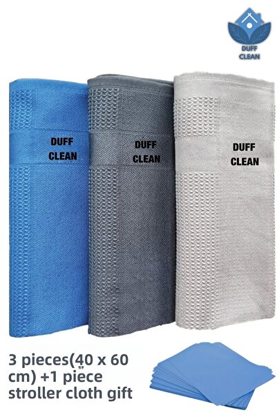 DUFF CLEAN Pachet de 3 cârpe de curățare din microfibră, sticlă, bucătărie, c...