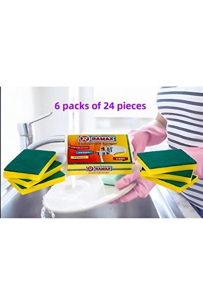 Ramax (Pachet de 6) 24 de bureți industriali pentru vase pentru restaurante ș...